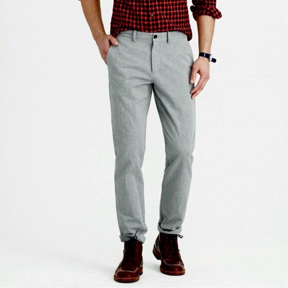 J Crew 32 Gray Brushed Cotton Melange Twill 770 Pant Trouser Straight Fit Leg‎ - Picture 9 of 11